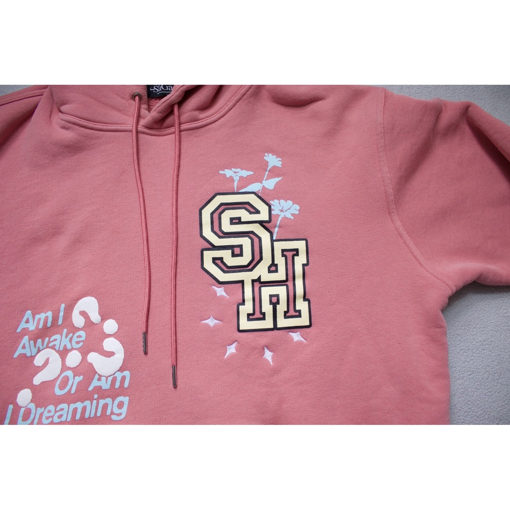 Sugarhill Paranoid Hoodie Salmon Pink Printed Graphics Pullover Men's 2XL - Picture 3 of 15